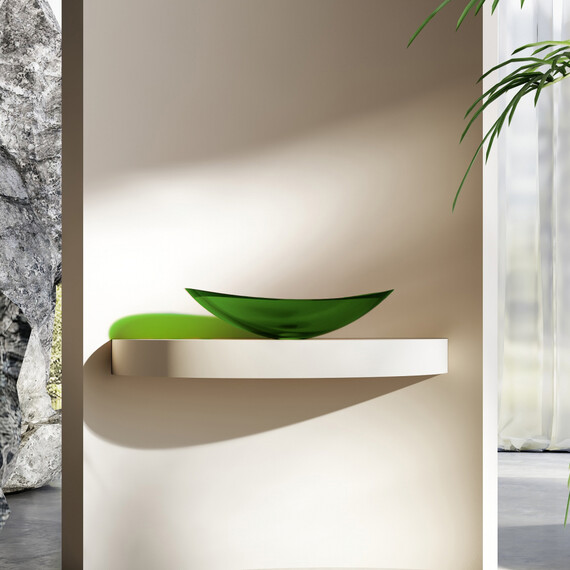 Раковина-чаша прозрачная Abber Kristall 60 см AT2808Emerald, зеленый фото 4