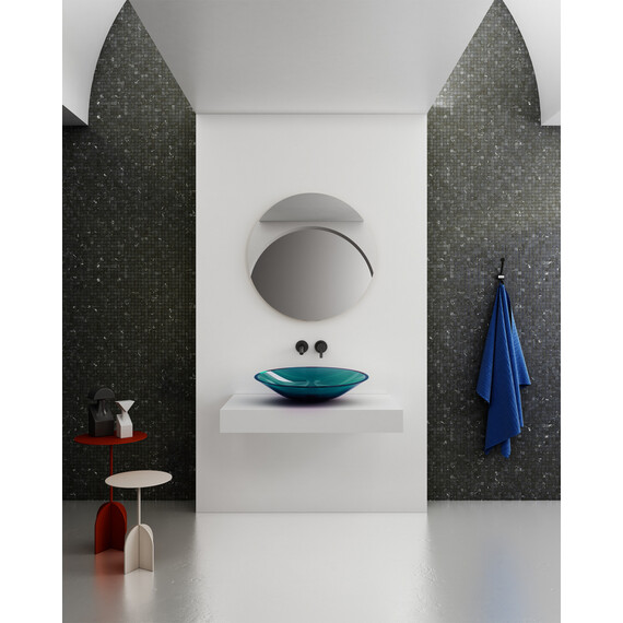 Раковина-чаша прозрачная Abber Kristall 53 см AT2812Aquamarin, бирюзовый фото 2