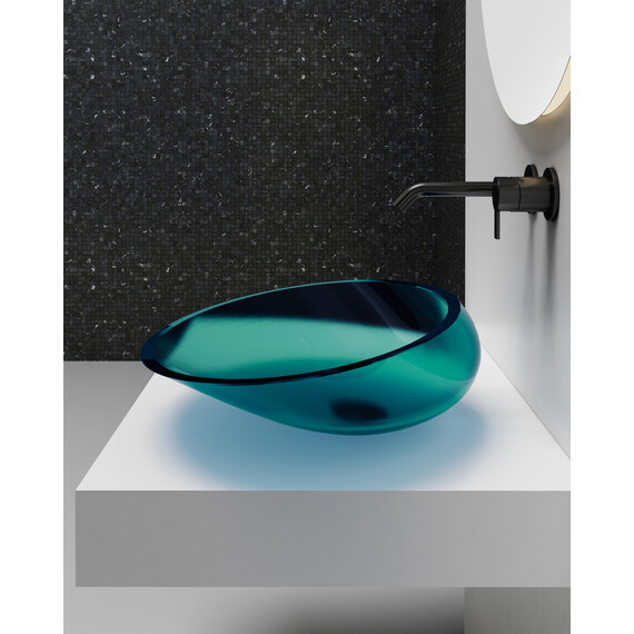 Раковина-чаша прозрачная Abber Kristall 53 см AT2812Aquamarin, бирюзовый фото 5