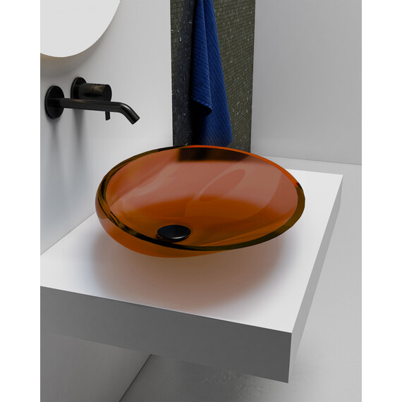 Раковина-чаша прозрачная Abber Kristall 53 см AT2812Opal, коричневый фото 3