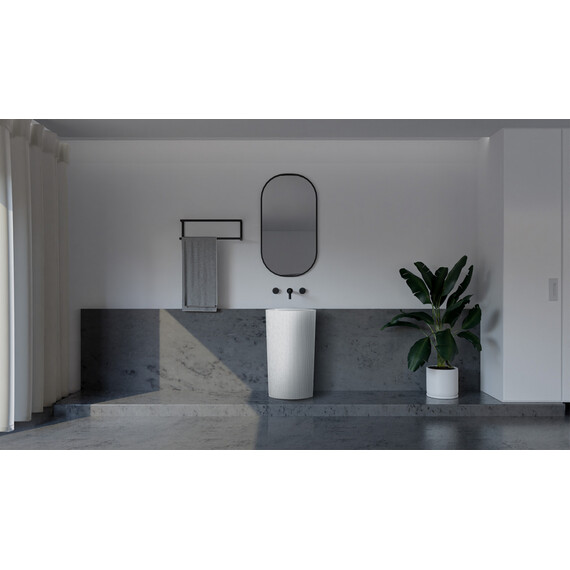 Раковина напольная Abber Stein 50 см AS2504-H, белый матовый фото 3