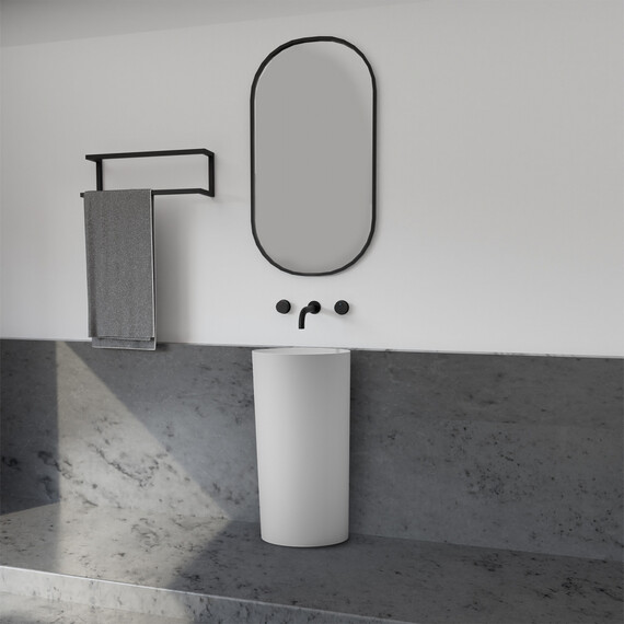 Раковина напольная Abber Stein 45 см AS2506, белый матовый фото 3