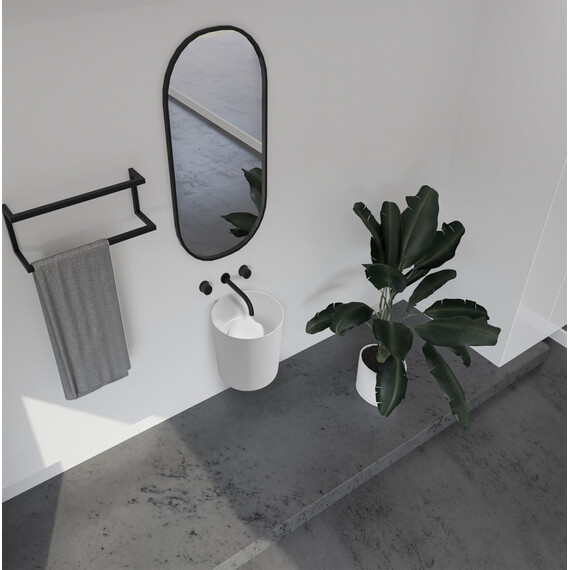 Раковина подвесная Abber Stein 42 см AS2624, белый матовый фото 2