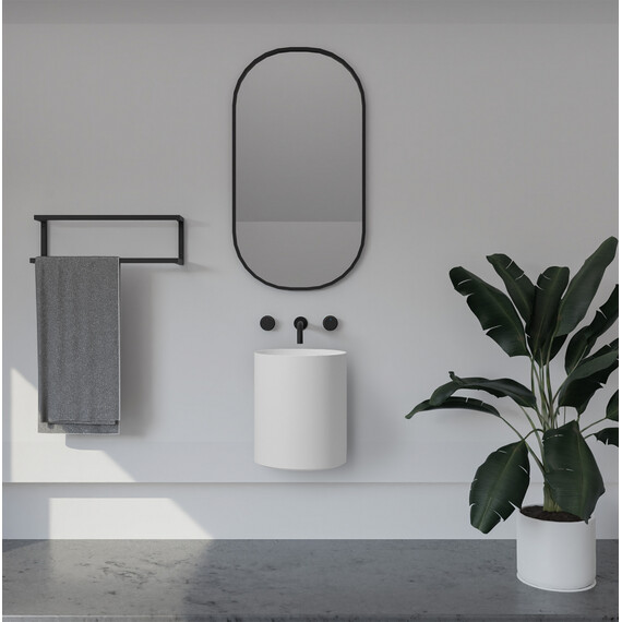 Раковина подвесная Abber Stein 42 см AS2624, белый матовый фото 3