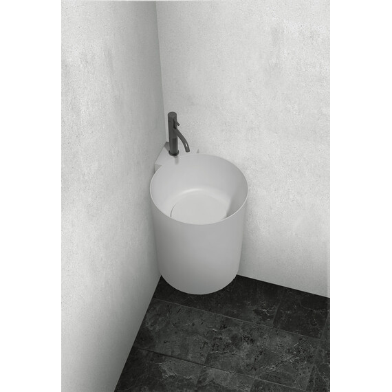 Раковина подвесная Abber Stein 42 см AS2625, белый матовый фото 2