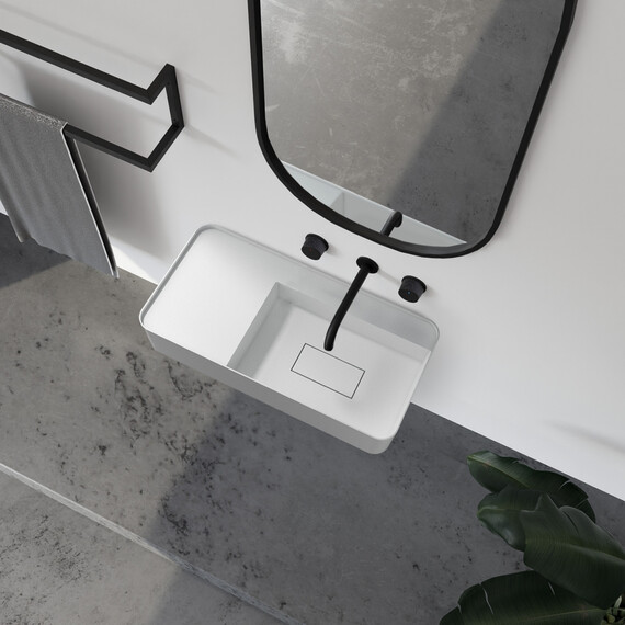 Раковина подвесная Abber Stein 80 см AS2627-0.8, белый матовый фото 4