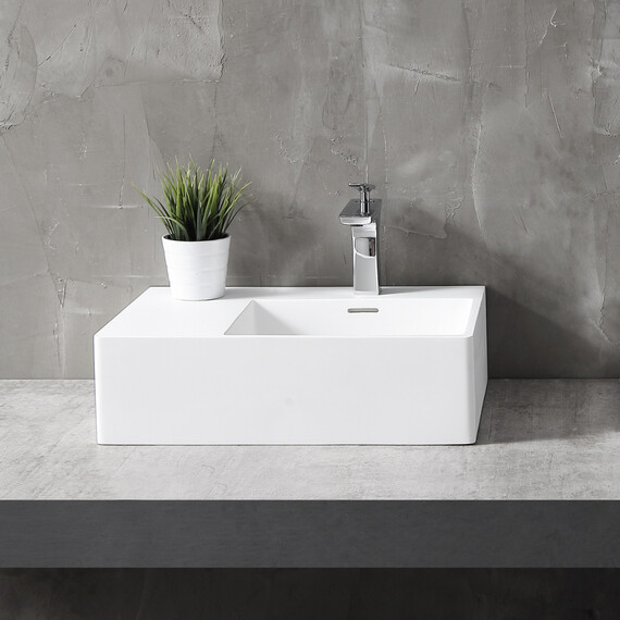 Раковина подвесная Abber Stein 56 см AS2644 R, белый матовый фото 2