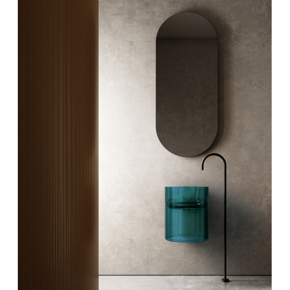 Раковина подвесная прозрачная Abber Kristall 42 см AT2704Aquamarin, бирюзовый фото 2