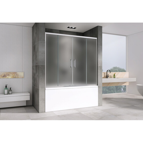 Шторка для ванны Abber Schwarzer Diamant 150 см AG57150M, хром/матовое фото 2