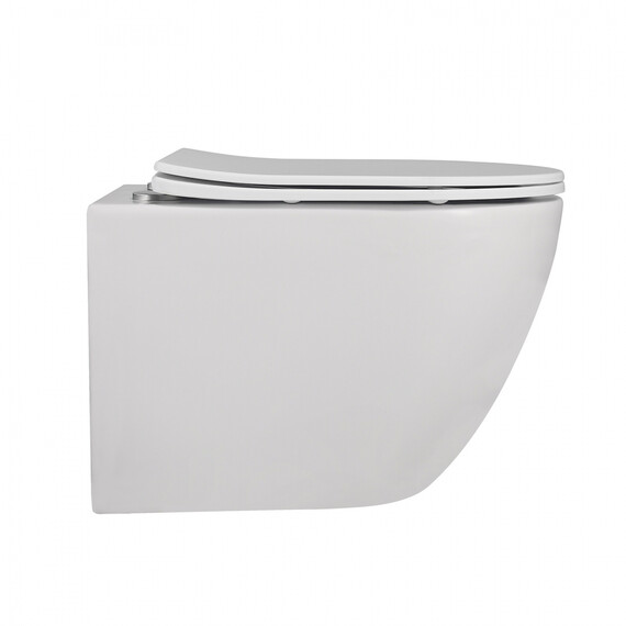 Унитаз подвесной безободковый Abber Bequem AC1100MW с крышкой микролифт, белый матовый фото 14