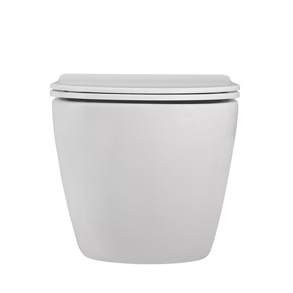Унитаз подвесной безободковый Abber Bequem AC1100MW с крышкой микролифт, белый матовый фото 15