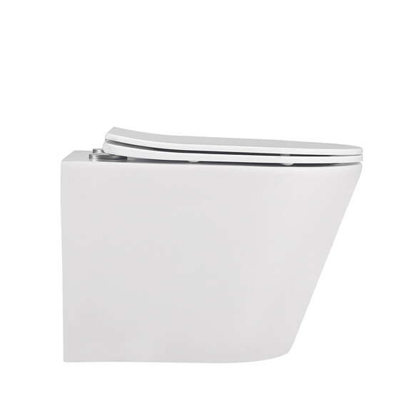 Унитаз подвесной безободковый Abber Bequem AC1102MW с крышкой микролифт, белый матовый, Цвет производителя: белый матовый фото 10