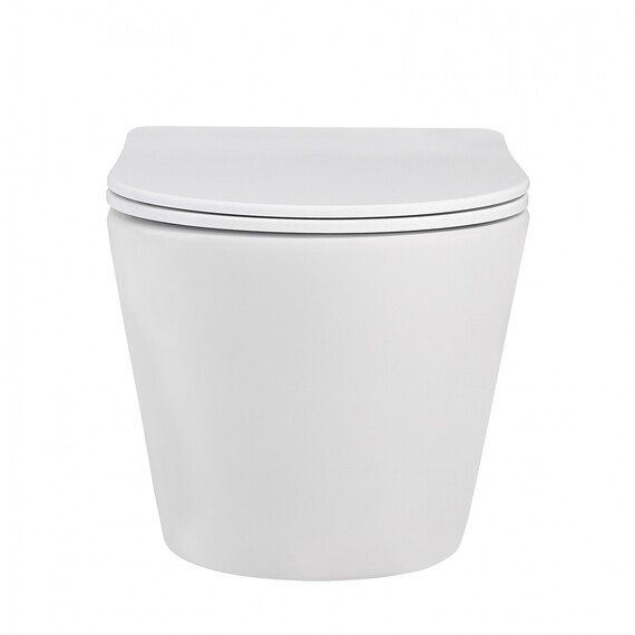Унитаз подвесной безободковый Abber Bequem AC1102MW с крышкой микролифт, белый матовый, Цвет производителя: белый матовый фото 11