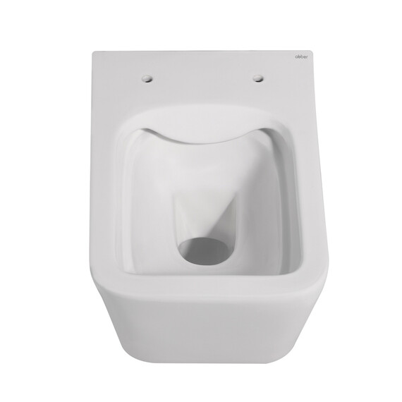 Унитаз подвесной безободковый Abber Rechteck AC1201MW с тонкой крышкой микролифт, белый матовый фото 17