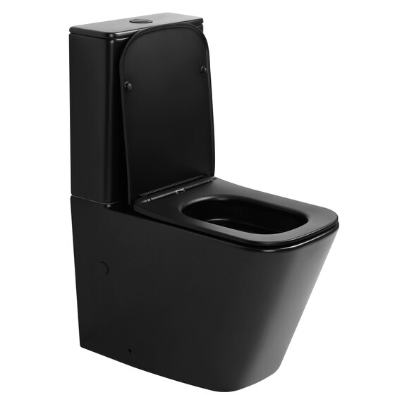 Унитаз-компакт безободковый Abber Rechteck AC1210TMB (смыв торнадо) с тонкой крышкой микролифт, чёрный матовый, Цвет производителя: чёрный матовый фото 15