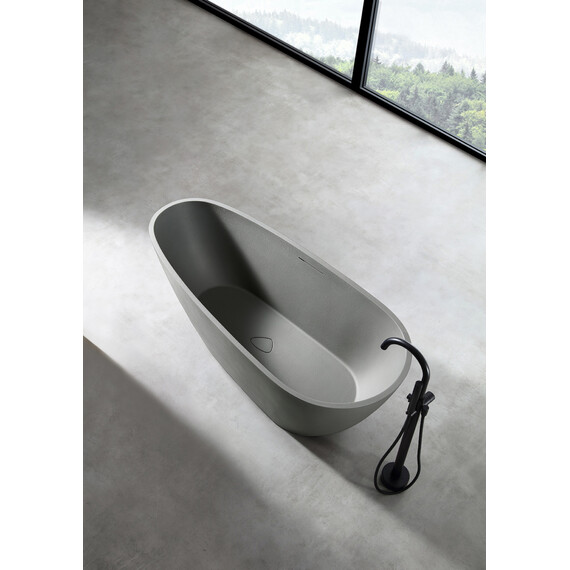 Ванна отдельностоящая Abber Dortmund 170x75 см AM9911MLG, светло-серый матовый фото 9