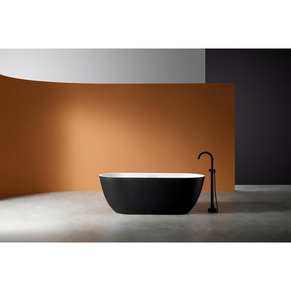 Ванна отдельностоящая Abber Frankfurt 170x75 см AM9941BW, чёрно-белый матовый фото 8