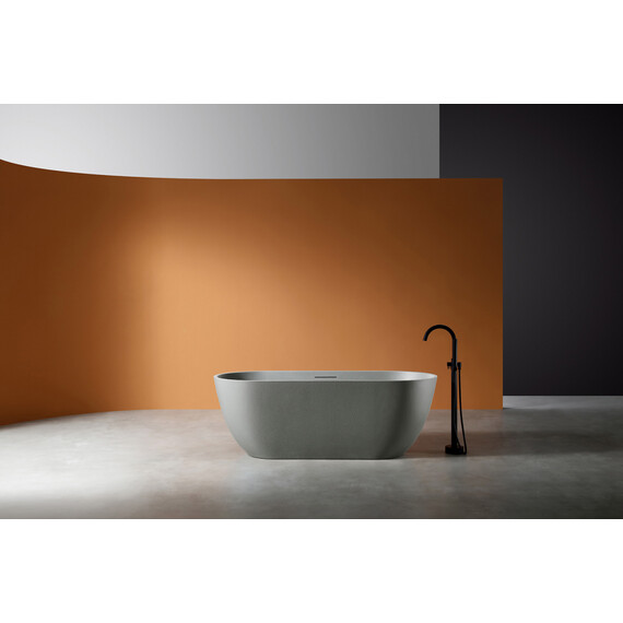 Ванна отдельностоящая Abber Frankfurt 170x75 см AM9941MLG, светло-серый матовый фото 8