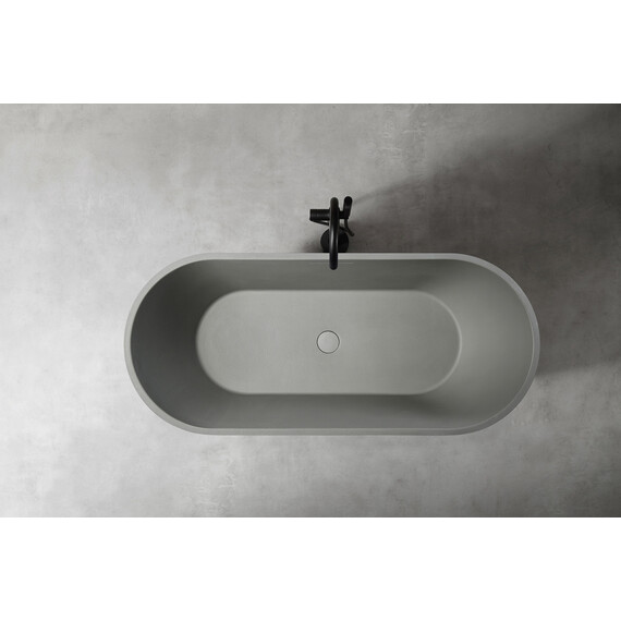 Ванна отдельностоящая Abber Frankfurt 170x75 см AM9941MLG, светло-серый матовый фото 10