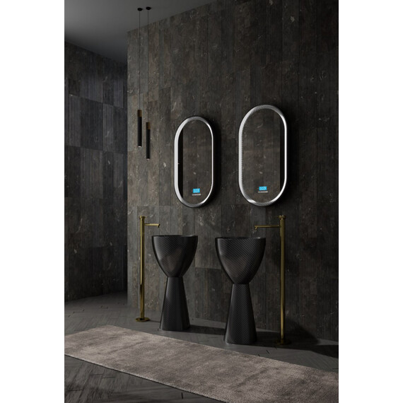 Раковина напольная Abber Karbon 45 см AK2003, чёрный фото 2