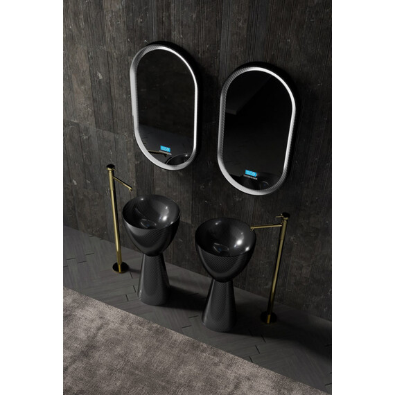 Раковина напольная Abber Karbon 45 см AK2003, чёрный фото 3