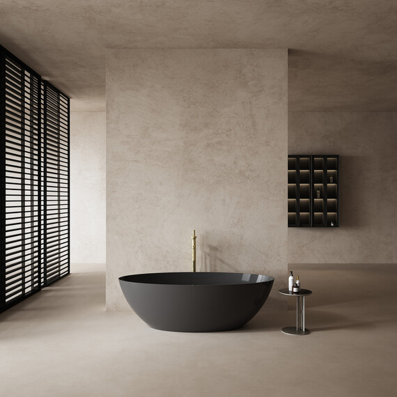 Ванна отдельностоящая Abber Karbon 180x85 см AK9002-1.8, чёрный фото 2