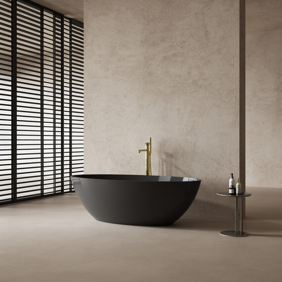 Ванна отдельностоящая Abber Karbon 180x85 см AK9002-1.8, чёрный фото 4