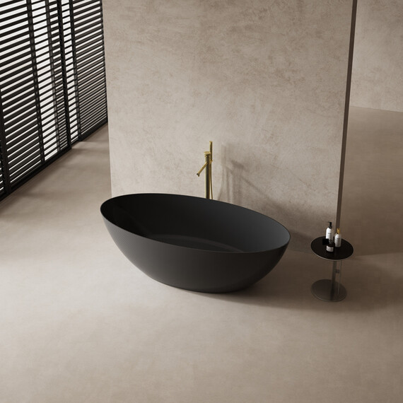 Ванна отдельностоящая Abber Karbon 180x85 см AK9002-1.8, чёрный фото 5