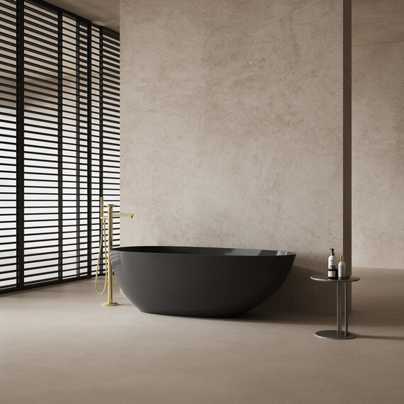 Ванна отдельностоящая Abber Karbon 170x80 см AK9011-1.7, чёрный фото 3