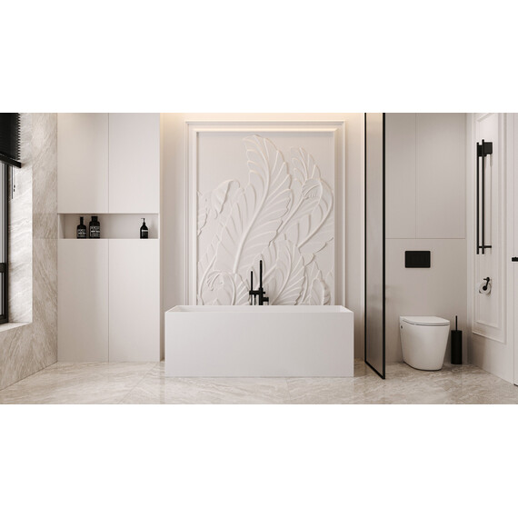 Ванна каменная Abber Stein 170x72 см AS9640-1.7, белый матовый, Размер - мм: 1700x700 фото 8