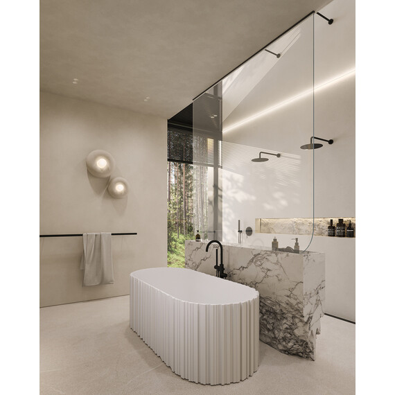 Ванна отдельностоящая Abber Stein 170x75 см AS9653, белый матовый фото 10