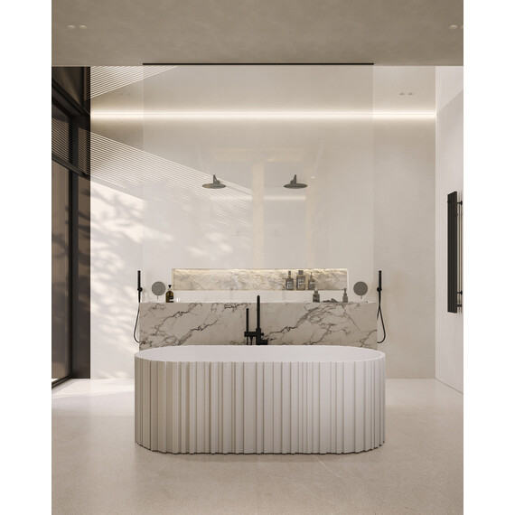 Ванна отдельностоящая Abber Stein 170x75 см AS9653, белый матовый фото 11