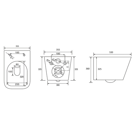 Унитаз подвесной безободковый Abber Rechteck AC1201T с тонкой крышкой микролифт (Система смыва торнадо) фото 22