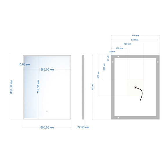 Зеркало Abber See 60 см AG6108S-0.6 фото 3