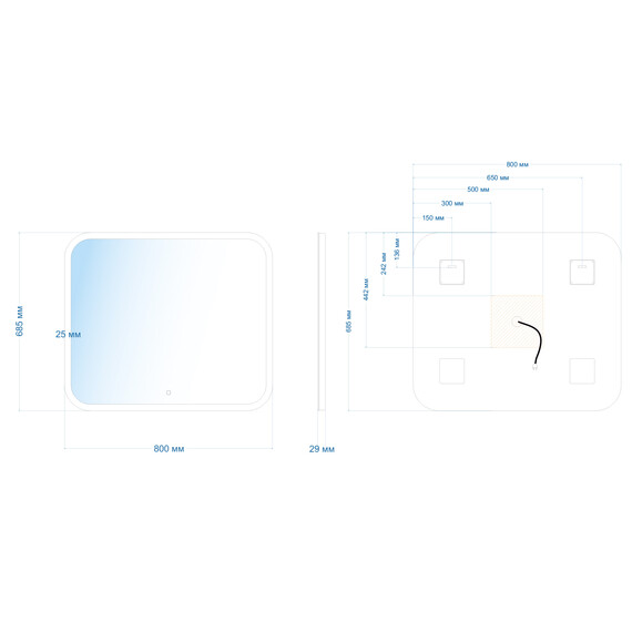 Зеркало Abber See 80 см AG6109S-0.8 фото 3