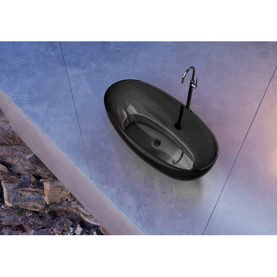 Ванна прозрачная Abber Kristall 170x75 см AT9703Onyx, чёрный фото 5