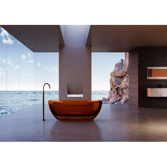 Ванна прозрачная Abber Kristall 170x75 см AT9703Opal, коричневый фото 2