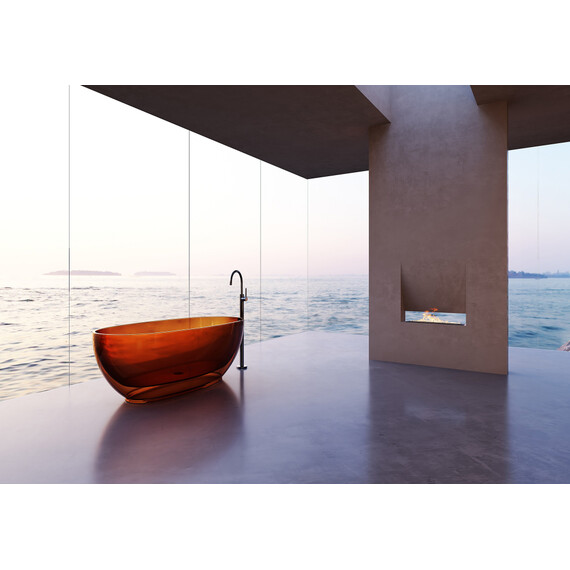 Ванна прозрачная Abber Kristall 170x75 см AT9703Opal, коричневый фото 3