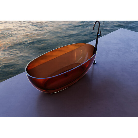 Ванна прозрачная Abber Kristall 170x75 см AT9703Opal, коричневый фото 4