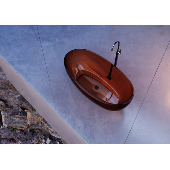 Ванна прозрачная Abber Kristall 170x75 см AT9703Opal, коричневый фото 5