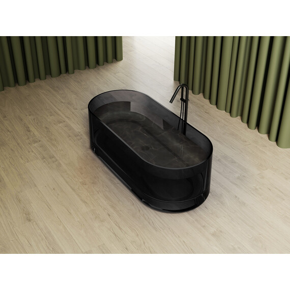 Ванна прозрачная Abber Kristall 170x75 см AT9708Onyx, чёрный фото 3