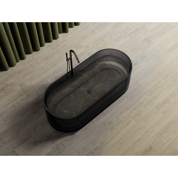 Ванна прозрачная Abber Kristall 170x75 см AT9708Onyx, чёрный фото 4