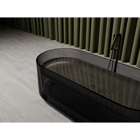 Ванна прозрачная Abber Kristall 170x75 см AT9708Onyx, чёрный фото 5