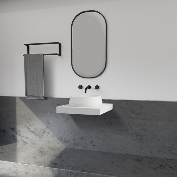 Раковина-чаша Abber Stein 60 см AS2605, белый матовый фото 2