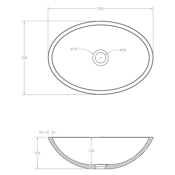 Раковина-чаша Abber Karbon 50 см AK2042, чёрный фото 5