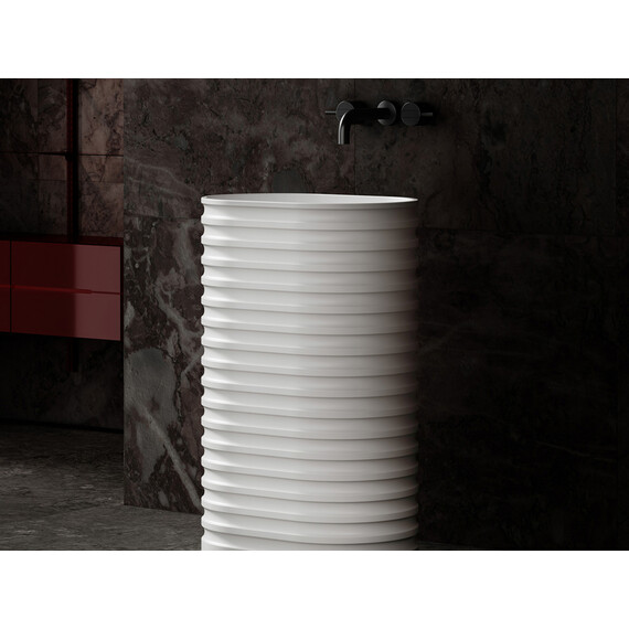 Раковина напольная Abber Stein 58 см AS2550-H, белый матовый фото 2