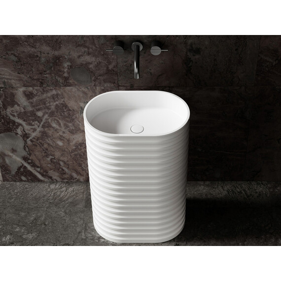 Раковина напольная Abber Stein 58 см AS2550-H, белый матовый фото 3