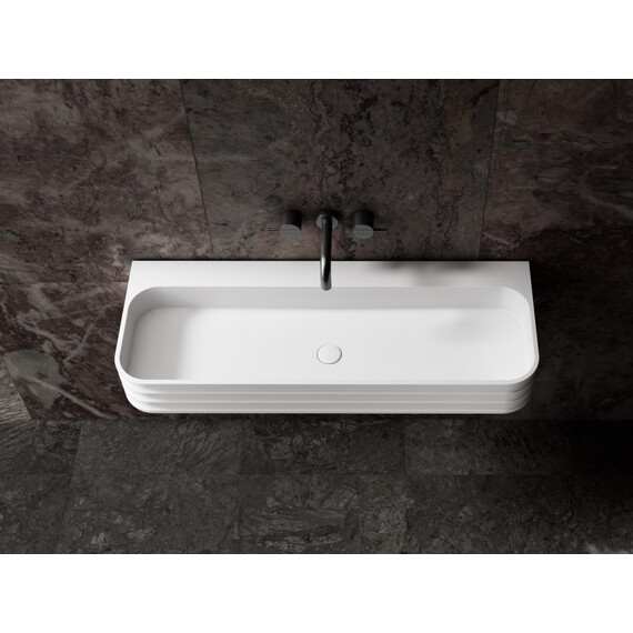 Раковина подвесная Abber Stein 100 см AS2651-1.0, белый матовый фото 2