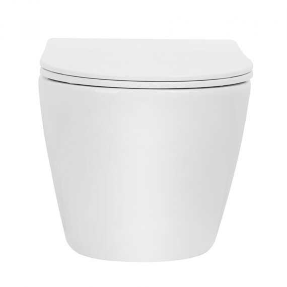 Унитаз подвесной безободковый Abber Bequem AC1100T с тонкой крышкой микролифт (Система смыва торнадо), Цвет производителя: белый фото 17