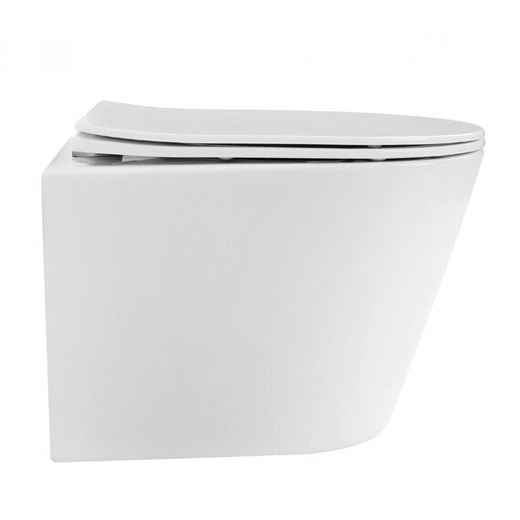 Унитаз подвесной безободковый Abber Bequem AC1102T с тонкой крышкой микролифт (Система смыва торнадо), Цвет производителя: белый фото 15